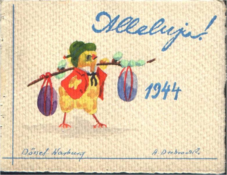 An Easter 1944 card from Oflag VIB - Doessel-Warburg