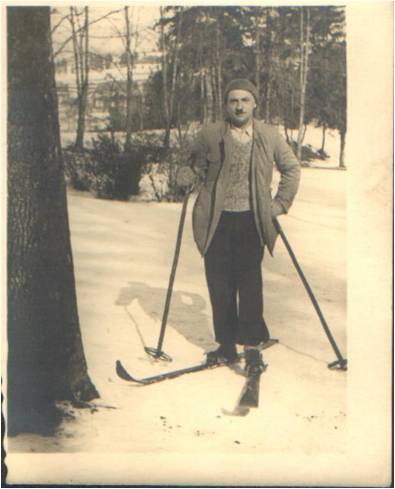 Na nartach w Rabce Zdrój. 28.2.1938